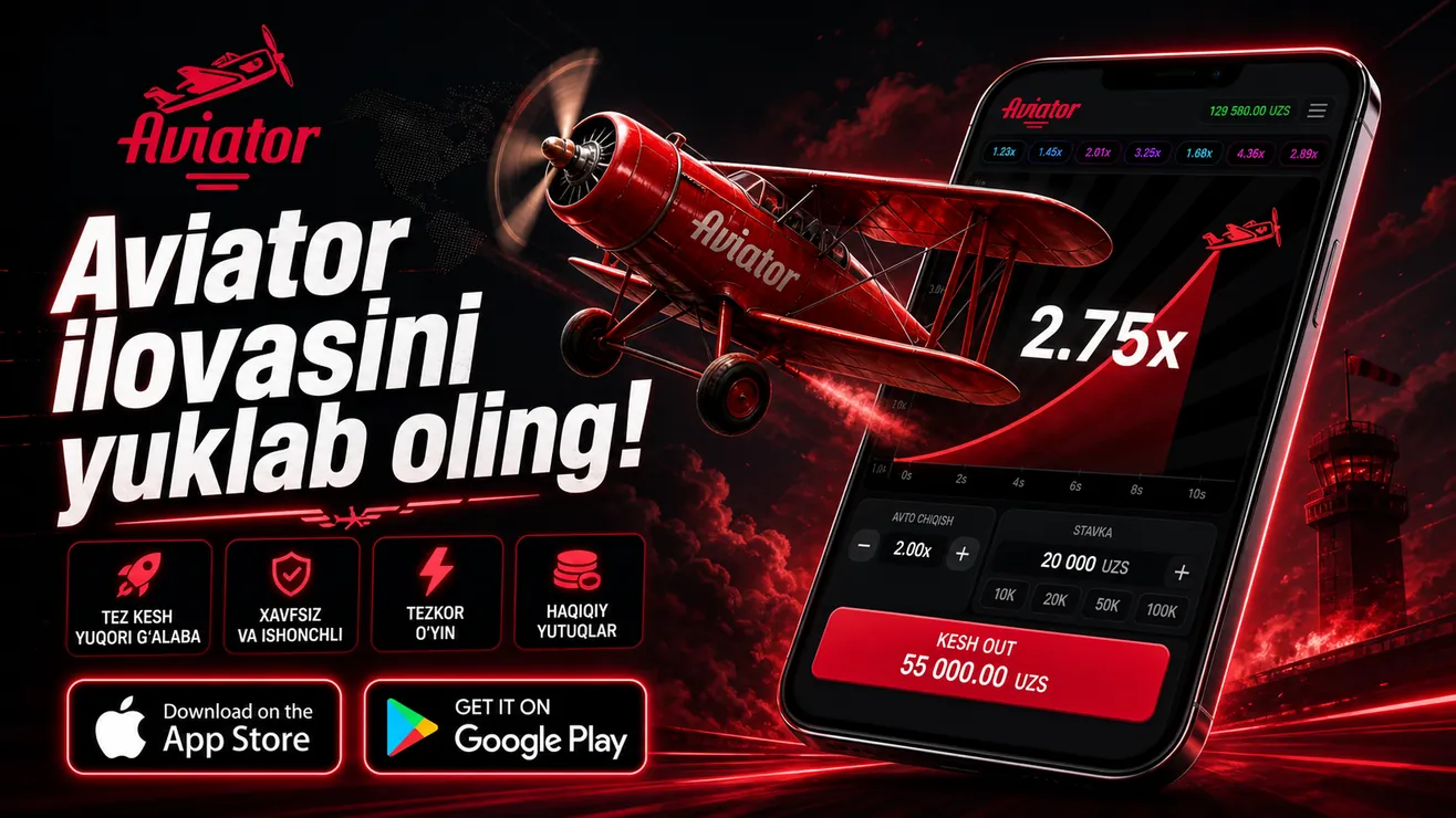 Aviator ilovasini yuklab olish — Android APK va iOS o'rnatish ekrani